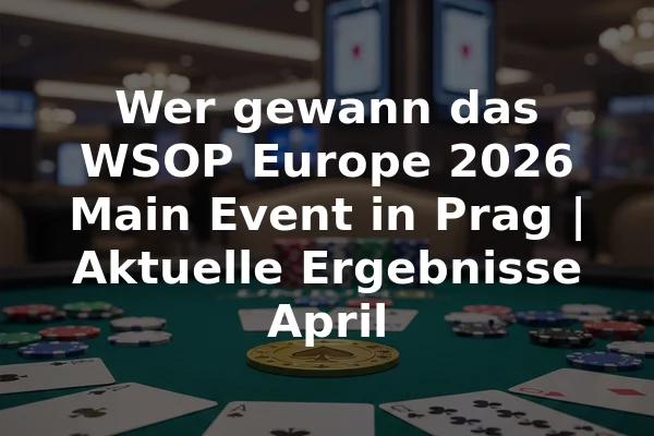 Wer gewann das WSOP Europe 2026 Main Event in Prag | Aktuelle Ergebnisse April
