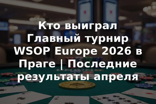 Кто выиграл Главный турнир WSOP Europe 2026 в Праге | Последние результаты апреля