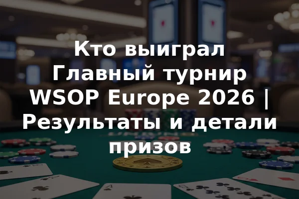 Кто выиграл Главный турнир WSOP Europe 2026 | Результаты и детали призов