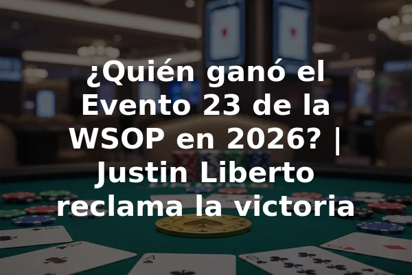 ¿Quién ganó el Evento 23 de la WSOP en 2026? | Justin Liberto reclama la victoria