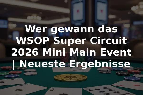 Wer gewann das WSOP Super Circuit 2026 Mini Main Event | Neueste Ergebnisse