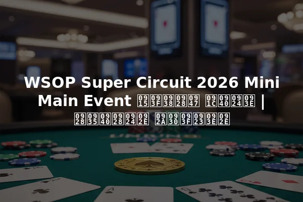WSOP Super Circuit 2026 Mini Main Event किसने जीता | नवीनतम परिणाम