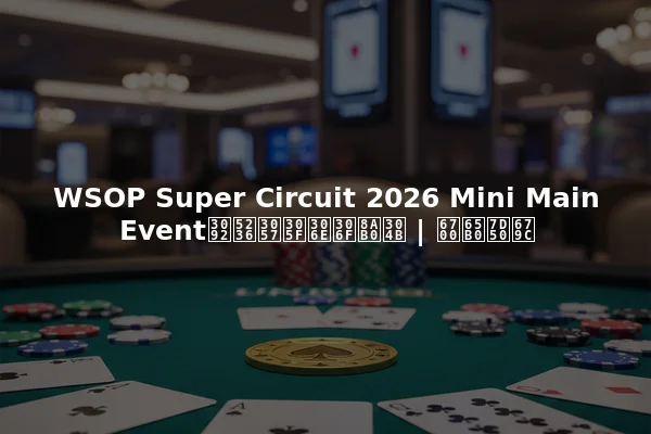 WSOP Super Circuit 2026 Mini Main Eventを制したのは誰か | 最新結果