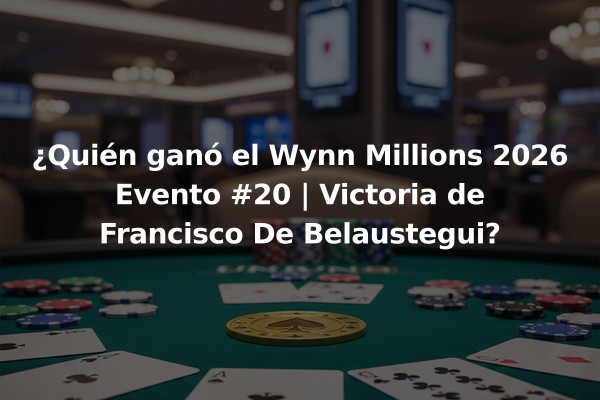 ¿Quién ganó el Wynn Millions 2026 Evento #20 | Victoria de Francisco De Belaustegui?