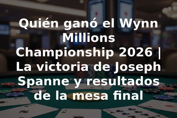 Quién ganó el Wynn Millions Championship 2026 | La victoria de Joseph Spanne y resultados de la mesa final