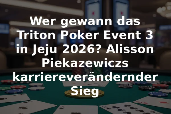 Wer gewann das Triton Poker Event 3 in Jeju 2026? Alisson Piekazewiczs karriereverändernder Sieg