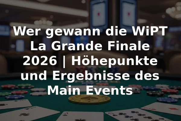 Wer gewann die WiPT La Grande Finale 2026 | Höhepunkte und Ergebnisse des Main Events