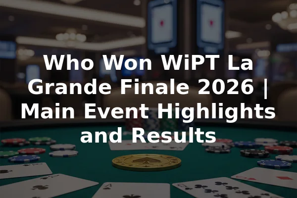 Who Won WiPT La Grande Finale 2026 | Main Event Highlights and Results