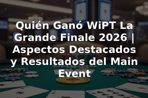 Quién Ganó WiPT La Grande Finale 2026 | Aspectos Destacados y Resultados del Main Event