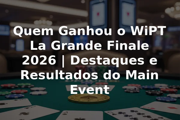 Quem Ganhou o WiPT La Grande Finale 2026 | Destaques e Resultados do Main Event