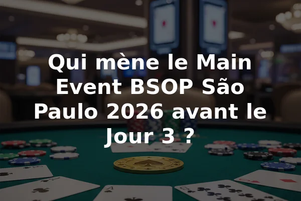 Qui mène le Main Event BSOP São Paulo 2026 avant le Jour 3 ?