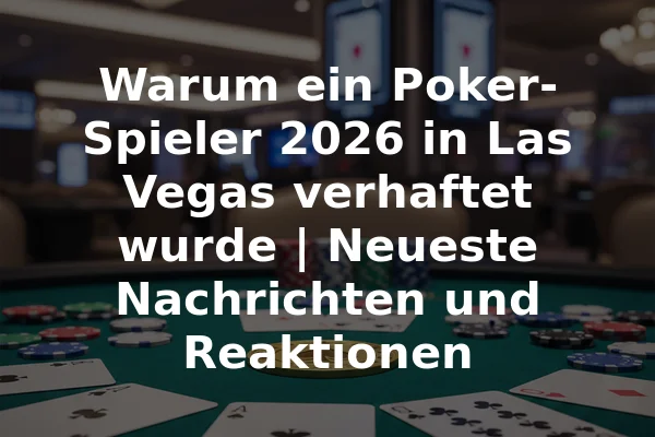 Warum ein Poker-Spieler 2026 in Las Vegas verhaftet wurde | Neueste Nachrichten und Reaktionen