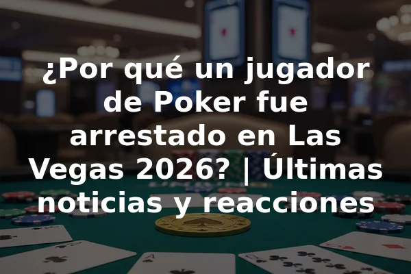 ¿Por qué un jugador de Poker fue arrestado en Las Vegas 2026? | Últimas noticias y reacciones