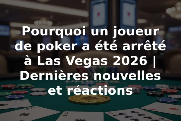 Pourquoi un joueur de poker a été arrêté à Las Vegas 2026 | Dernières nouvelles et réactions
