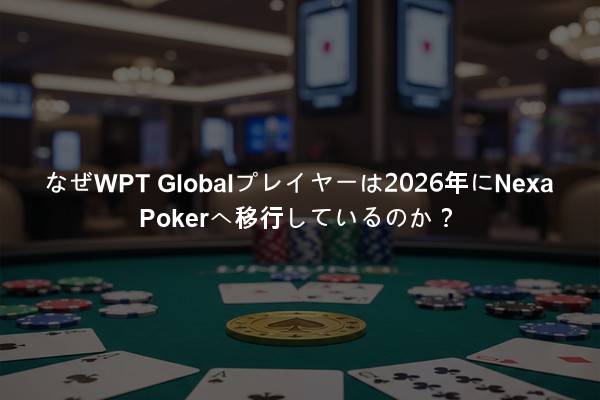 なぜWPT Globalプレイヤーは2026年にNexa Pokerへ移行しているのか？