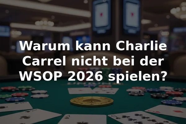 Warum kann Charlie Carrel nicht bei der WSOP 2026 spielen?