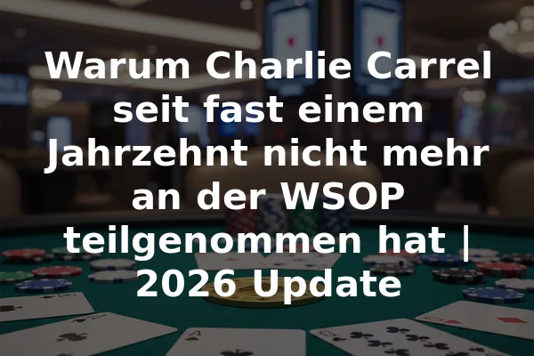 Warum Charlie Carrel seit fast einem Jahrzehnt nicht mehr an der WSOP teilgenommen hat | 2026 Update