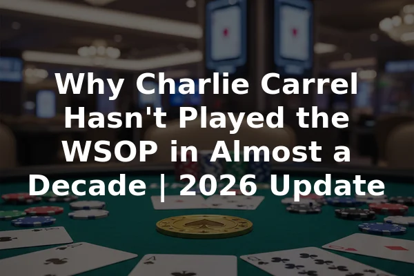 Why Charlie Carrel Hasn't Played the WSOP in Almost a Decade | 2026 Update