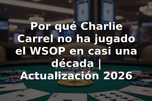 Por qué Charlie Carrel no ha jugado el WSOP en casi una década | Actualización 2026