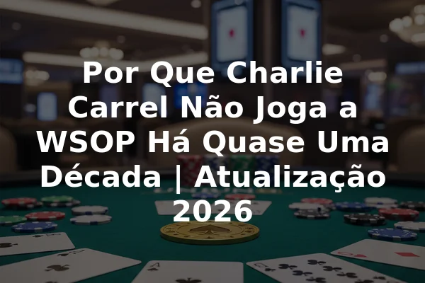 Por Que Charlie Carrel Não Joga a WSOP Há Quase Uma Década | Atualização 2026