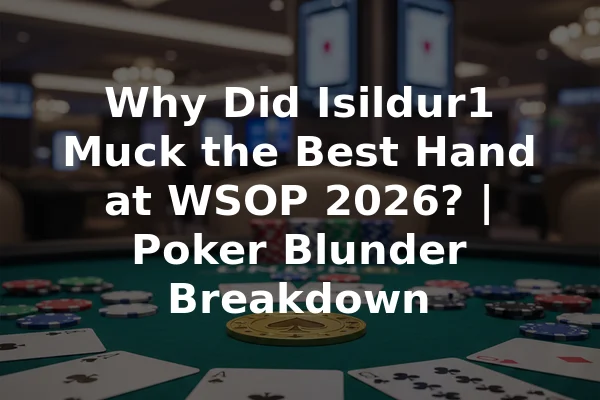 Why Did Isildur1 Muck the Best Hand at WSOP 2026? | Poker Blunder Breakdown