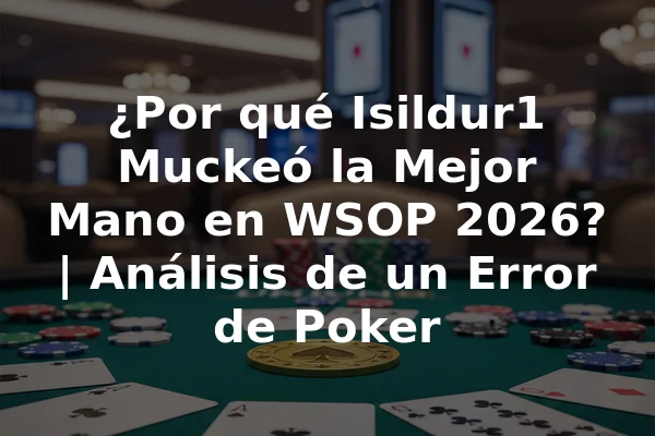 ¿Por qué Isildur1 Muckeó la Mejor Mano en WSOP 2026? | Análisis de un Error de Poker
