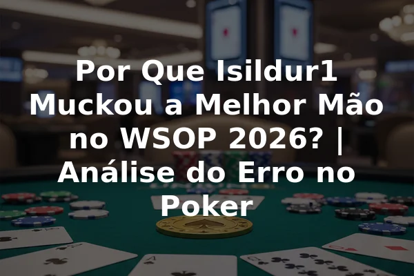 Por Que Isildur1 Muckou a Melhor Mão no WSOP 2026? | Análise do Erro no Poker