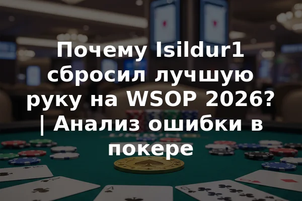 Почему Isildur1 сбросил лучшую руку на WSOP 2026? | Анализ ошибки в покере