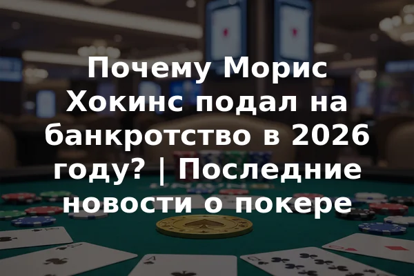 Почему Морис Хокинс подал на банкротство в 2026 году? | Последние новости о покере
