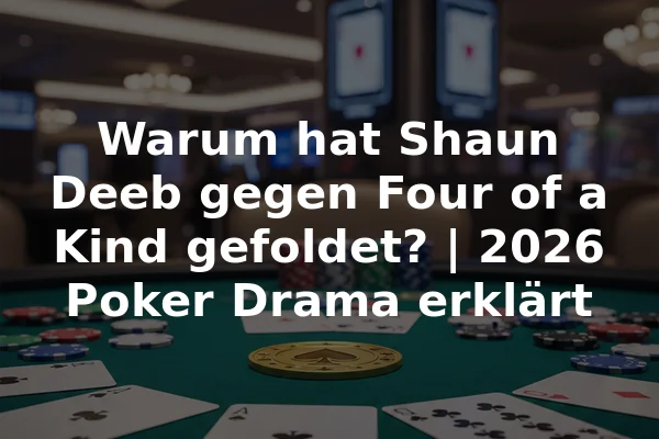 Warum hat Shaun Deeb gegen Four of a Kind gefoldet? | 2026 Poker Drama erklärt