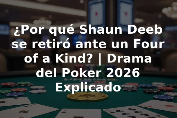 ¿Por qué Shaun Deeb se retiró ante un Four of a Kind? | Drama del Poker 2026 Explicado