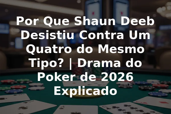 Por Que Shaun Deeb Desistiu Contra Um Quatro do Mesmo Tipo? | Drama do Poker de 2026 Explicado