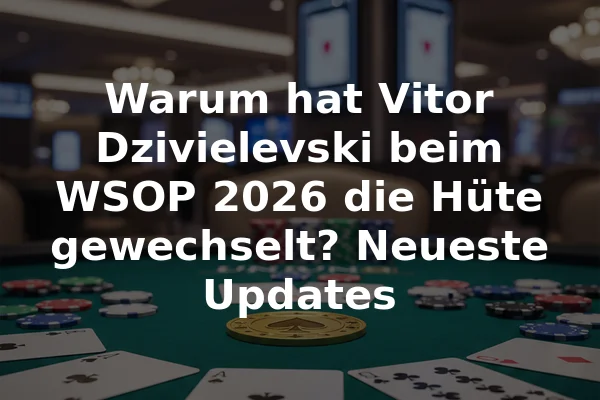 Warum hat Vitor Dzivielevski beim WSOP 2026 die Hüte gewechselt? Neueste Updates