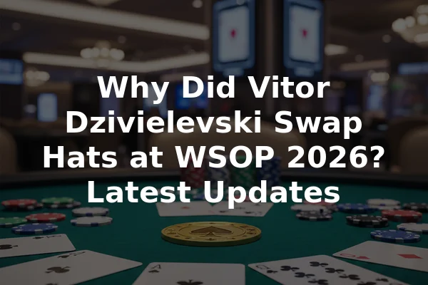 Why Did Vitor Dzivielevski Swap Hats at WSOP 2026? Latest Updates