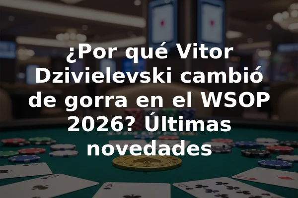 ¿Por qué Vitor Dzivielevski cambió de gorra en el WSOP 2026? Últimas novedades