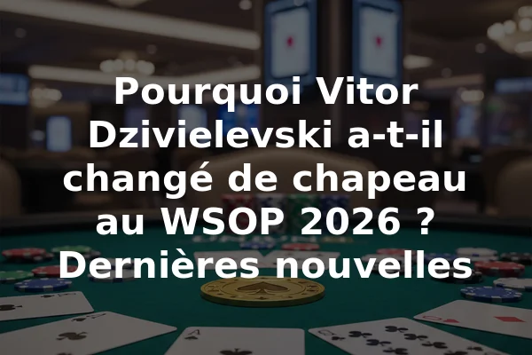 Pourquoi Vitor Dzivielevski a-t-il changé de chapeau au WSOP 2026 ? Dernières nouvelles