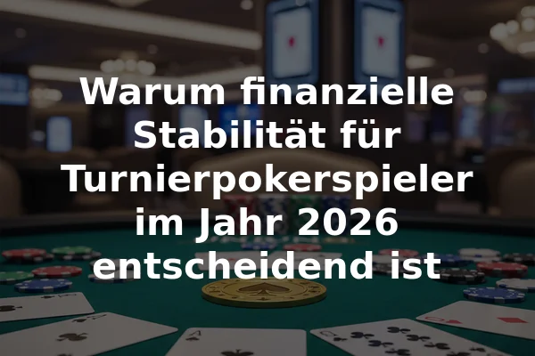 Warum finanzielle Stabilität für Turnierpokerspieler im Jahr 2026 entscheidend ist