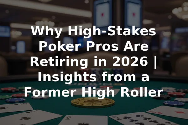 Why High-Stakes Poker Pros Are Retiring in 2026 | Insights from a Former High Roller