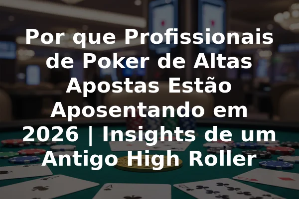 Por que Profissionais de Poker de Altas Apostas Estão Aposentando em 2026 | Insights de um Antigo High Roller