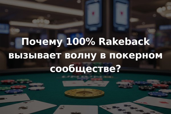 Почему 100% Rakeback вызывает волну в покерном сообществе?