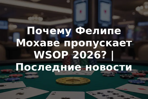 Почему Фелипе Мохаве пропускает WSOP 2026? | Последние новости