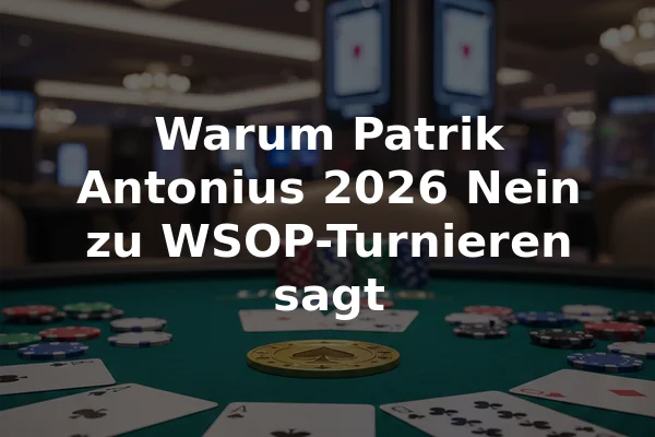 Warum Patrik Antonius 2026 Nein zu WSOP-Turnieren sagt