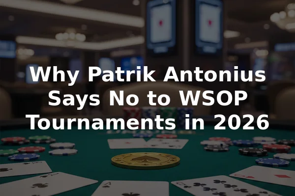 Why Patrik Antonius Says No to WSOP Tournaments in 2026