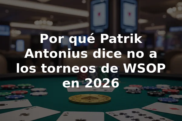 Por qué Patrik Antonius dice no a los torneos de WSOP en 2026