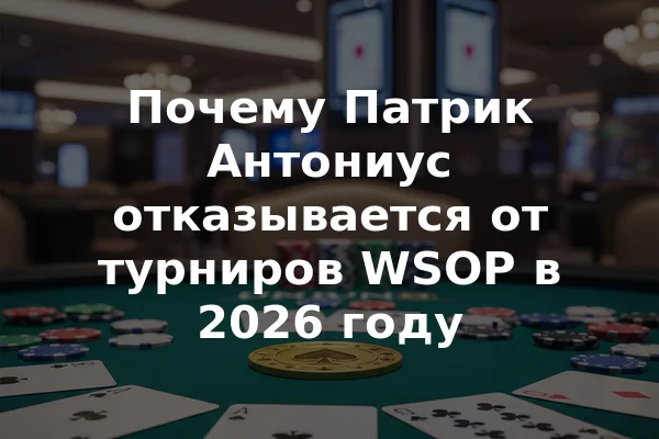 Почему Патрик Антониус отказывается от турниров WSOP в 2026 году