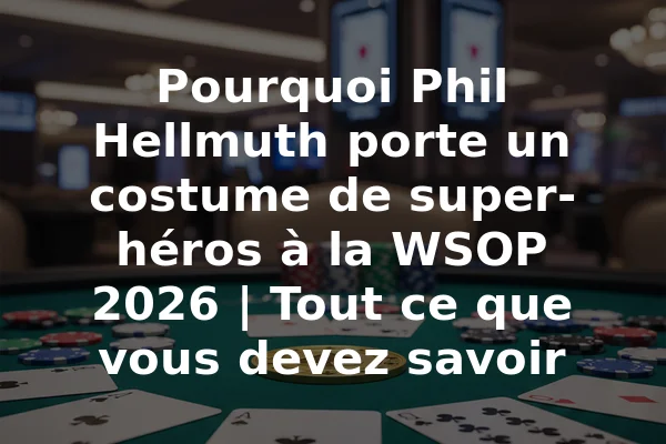 Pourquoi Phil Hellmuth porte un costume de super-héros à la WSOP 2026 | Tout ce que vous devez savoir