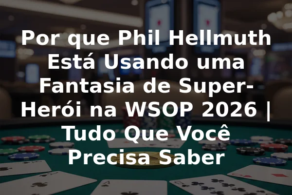 Por que Phil Hellmuth Está Usando uma Fantasia de Super-Herói na WSOP 2026 | Tudo Que Você Precisa Saber