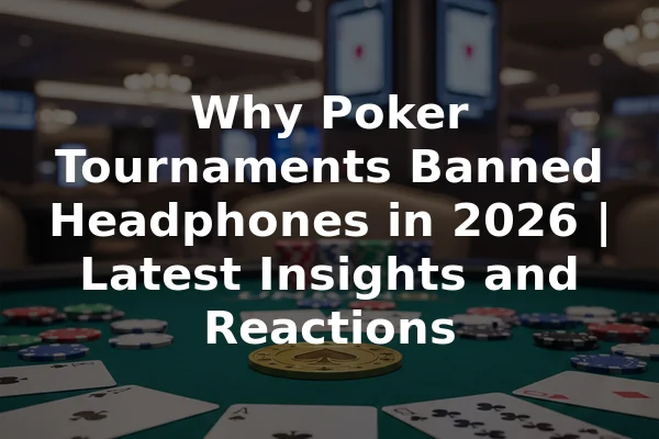 Why Poker Tournaments Banned Headphones in 2026 | Latest Insights and Reactions