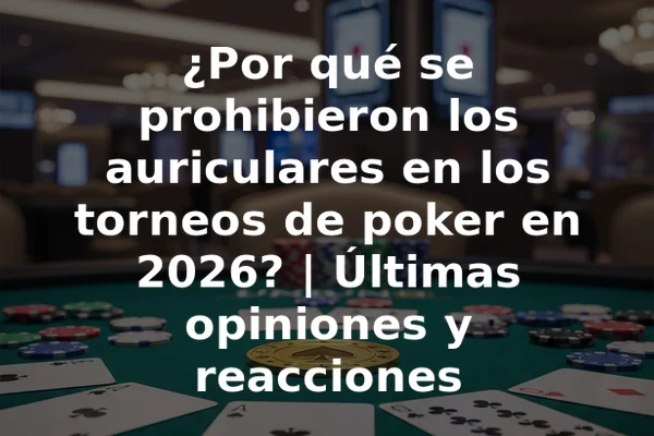 ¿Por qué se prohibieron los auriculares en los torneos de poker en 2026? | Últimas opiniones y reacciones