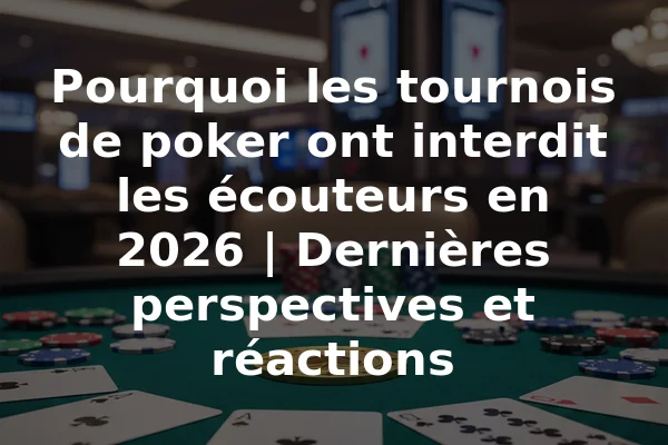 Pourquoi les tournois de poker ont interdit les écouteurs en 2026 | Dernières perspectives et réactions